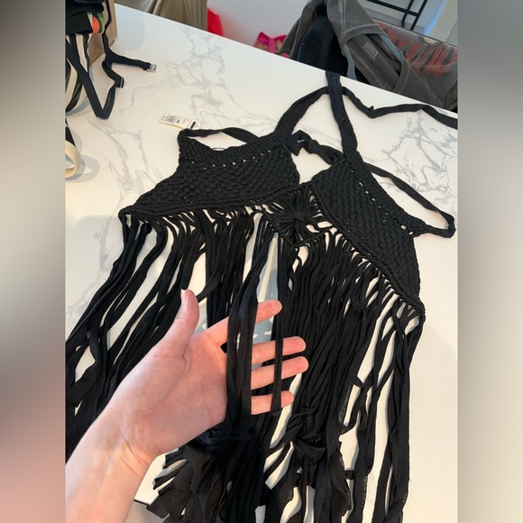 Crochet Fringe Top/Swim Cover-up with tassels - brand new (one size fits all) - Picture 2 of 4